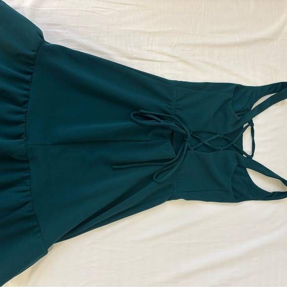 Elegant Teal Mini Dress - Picture 3 of 4